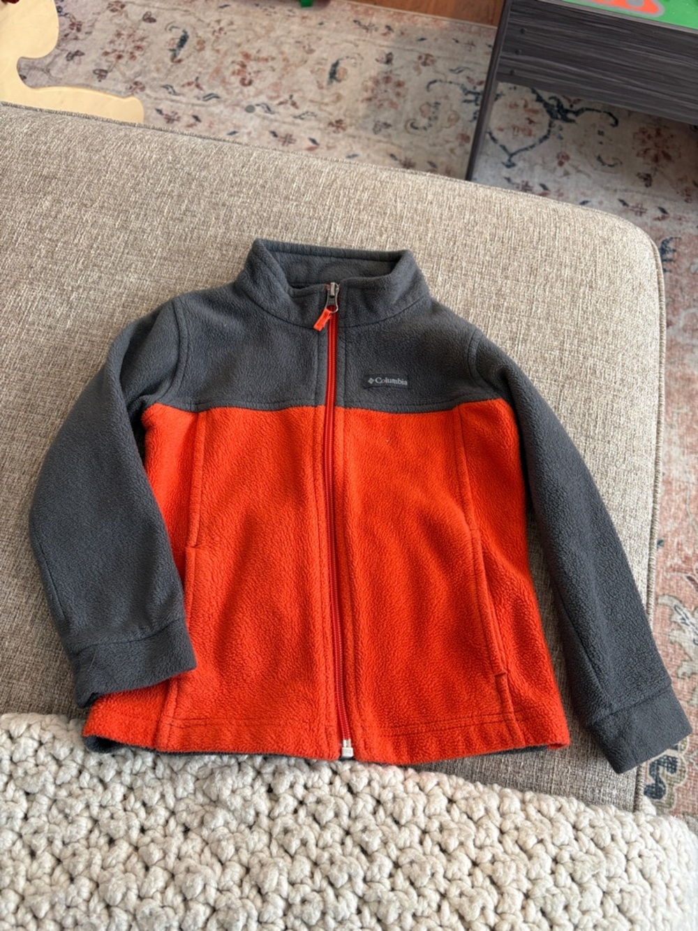 Columbia Orange and Gray Kids Fleece Jacket